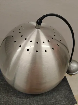 Lampadario Mid-Century Modern argentato sferico