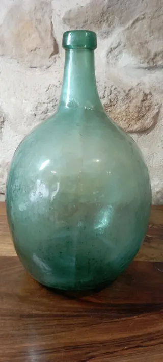 Antigua Botella Damajuana Vidrio Soplado