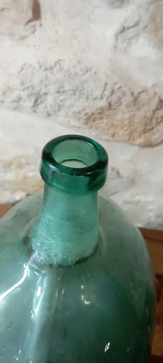 Antigua Botella Damajuana Vidrio Soplado