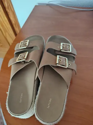 Nuevas Sandalias Lefties Beige Talla 38