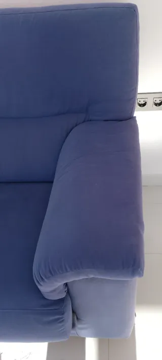 Sofá 3 plazas azul tela