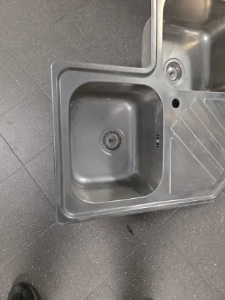 Fregadero doble esquina metálico