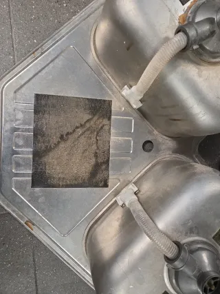 Fregadero doble esquina metálico