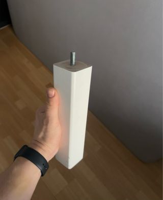 Somier con patas beige/gris