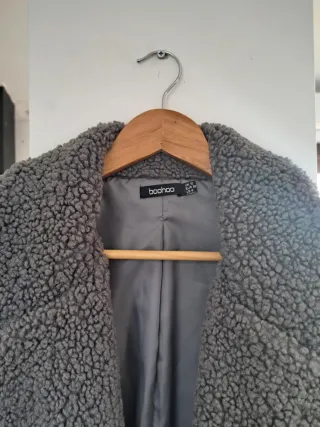 Abrigo largo gris borreguito