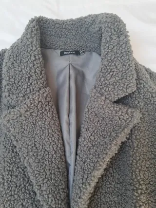 Abrigo largo gris borreguito