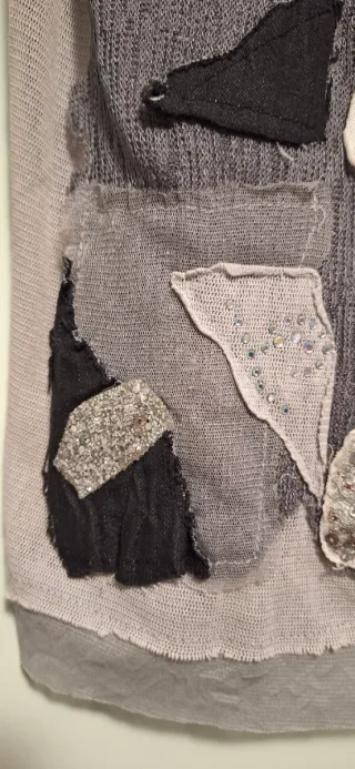 Canotta in tulle con inserti