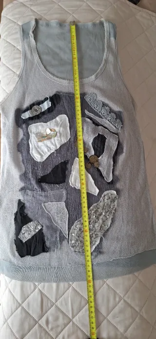 Canotta in tulle con inserti