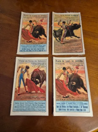 4 Carteles de Toros  en tela de 1951