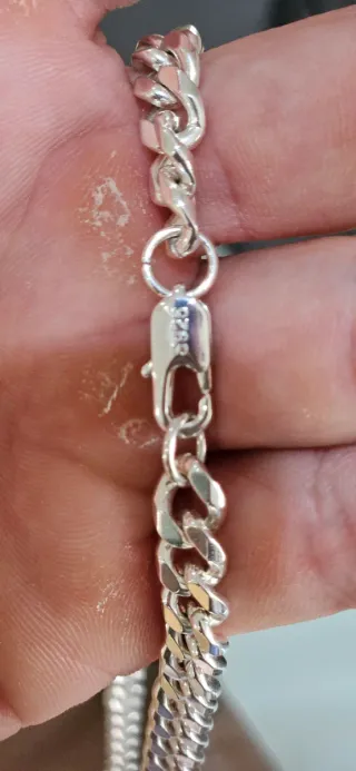 Cadena Plata 925 Diseño Cubano  60 cm de larga