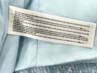 Chaqueta tweed celeste botón joya Mango 3 XL