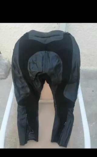 Traje de moto carretera cuero negro mujer