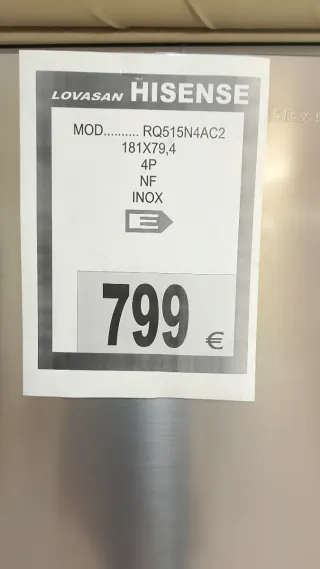 Frigorífico Hisense 799€