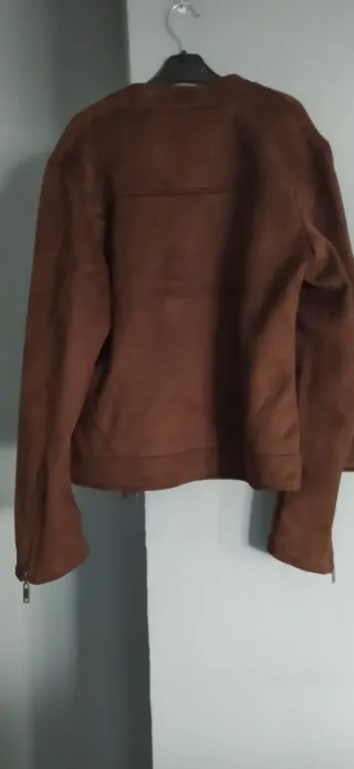 Chaqueta antelina mujer marrón