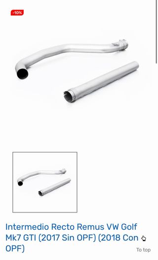 Tramo intermedio recto Remus VW Golf Mk7 GTI