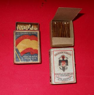 Cajas Cerillas Bandera Española y Águila