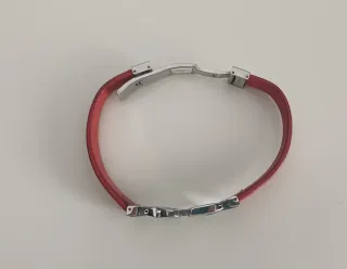 Pulsera Lotus Corazones Roja y Plateada