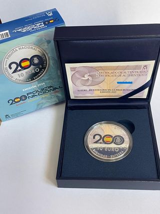 Moneda 10€ Bicentenario Policía Nacional 2024