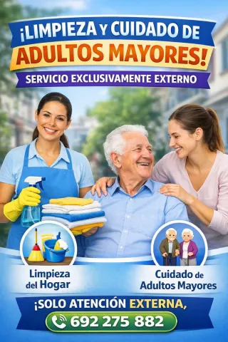 Servicio de limpieza y cuidado de adultos mayores