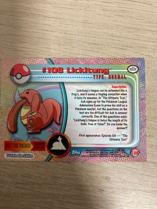 Cromo Pokémon topps #108 Lickitung