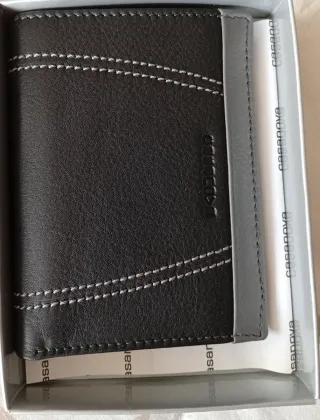 Cartera Casanova Hombre Negra y Gris