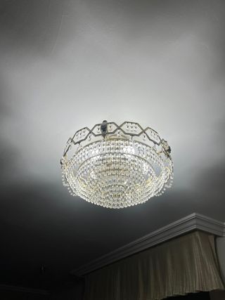 Lámpara de cristal plateada