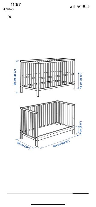Cuna Ikea 3 posiciones, incluye posicion colecho