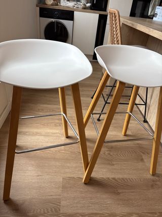 Taburetes de Cocina Blancos (2 unidades)