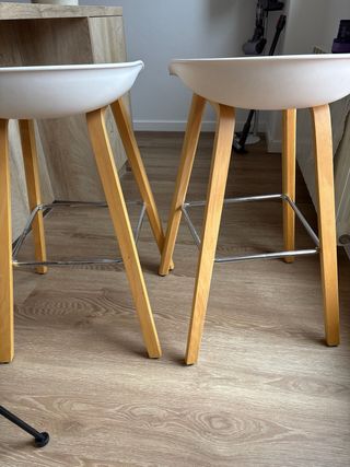 Taburetes de Cocina Blancos (2 unidades)