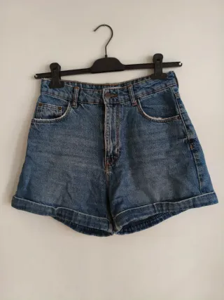 Pantalones cortos vaqueros azules tiro medio-alto