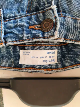 Pantalones cortos vaqueros azules tiro medio-alto