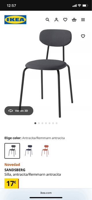 Sillas IKEA Sandsberg Tela y Metal