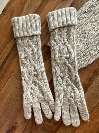 Conjunto bufanda y guantes Ralph Lauren beige