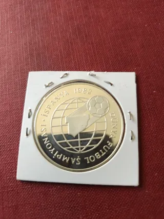 Moneda Plata Turquía 500 Liras 1982 Fútbol