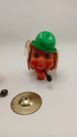 Despiece Juguete Antiguo Tambor Cabeza Cenicero