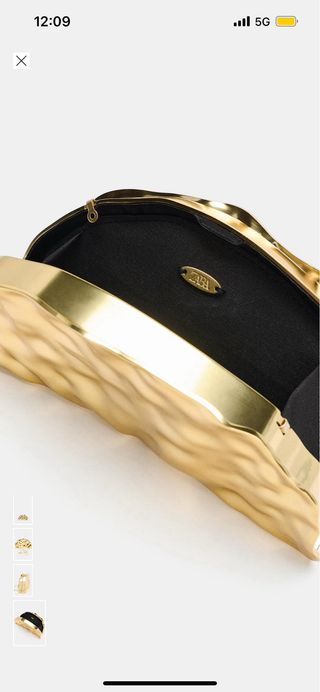 Bolso de mano dorado Zara