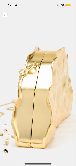 Bolso de mano dorado Zara