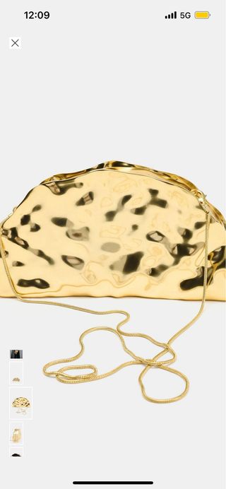 Bolso de mano dorado Zara