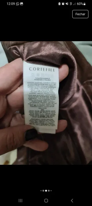 Saia imitação pele Cortefiel castanha