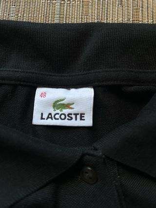Polo Lacoste Manga Larga Talla S/M Negro
