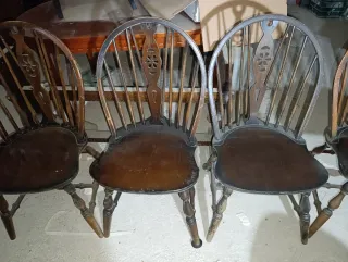 4 Sillas Windsor Madera Antiguas