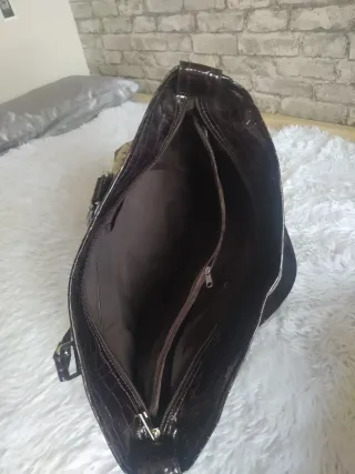 Bolso juvenil grande beige y marrón