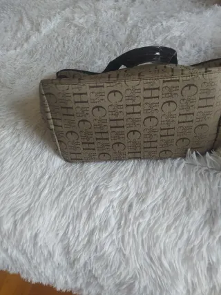 Bolso juvenil grande beige y marrón