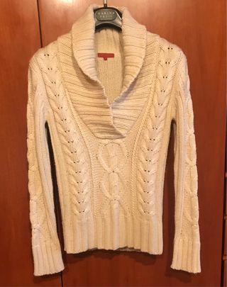 Maglia donna collo scialle cashmere/acrilico S