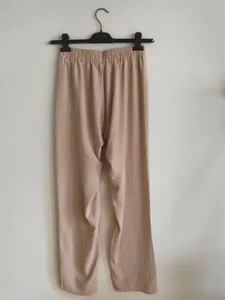 Pantalones largos mujer beige