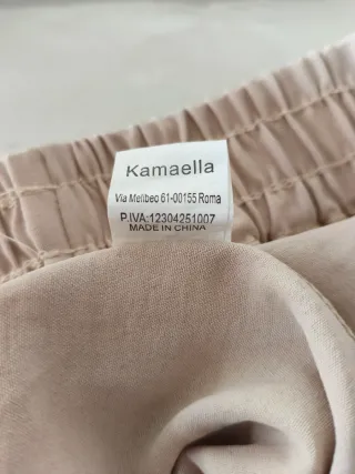 Pantalones largos mujer beige