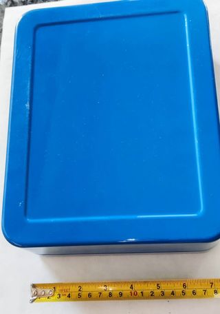 Cassetta Sicurezza Metallo Blu + Chiave - Ottima