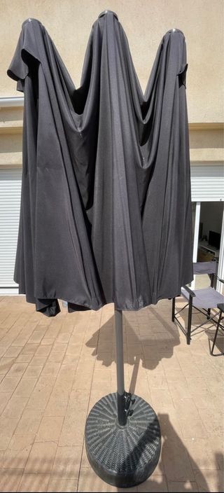 Sombrilla de jardín negra