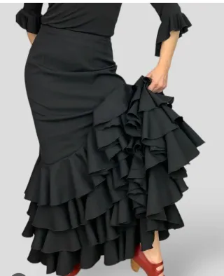 Falda flamenca volantes marrón y más colores
