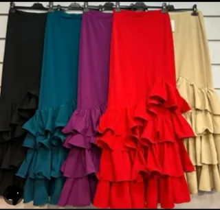 Falda flamenca volantes marrón y más colores